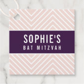 BAT MITZVAH chic moderne geometrische Auberginenro Geschenkanhänger (Vorderseite)