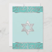 Bat Mitzvah Choose Colors Silver Filigree Einladung (Rückseite)