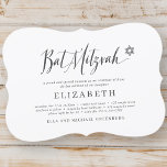 Bat Mitzvah Classic Script Moderne Typografie Einladung<br><div class="desc">Besteht aus spielerischer Schrift- und Serifentypografie; Alles vor einem Hintergrund mit weißem Hintergrund. Dieses wurde von Select Party Supplies entworfen,  exklusiv für Zazzle. Abrufbar unter: http://www.zazzle.com/selectpartysupplies</div>