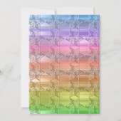 Bat Mitzvah Colorful Rainbow Star Damask Einladung (Rückseite)