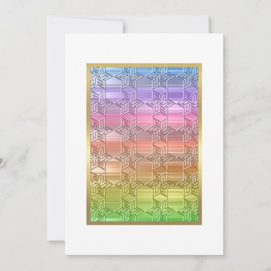 Bat Mitzvah Colorful Rainbow Star Damask Einladung (Vorderseite)