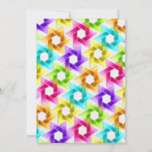 Bat Mitzvah Colorful Star Damask Einladung (Rückseite)