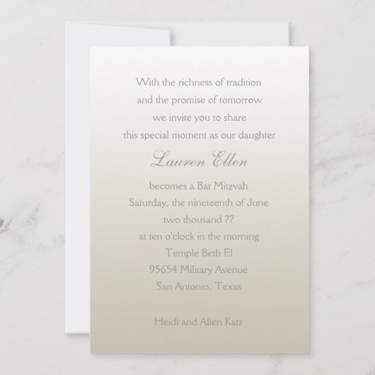 Bat Mitzvah Crystal Snowflake Star von David Einladung (Rückseite)