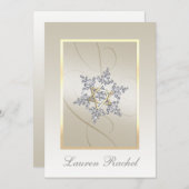 Bat Mitzvah Crystal Snowflake Star von David Einladung (Vorne/Hinten)