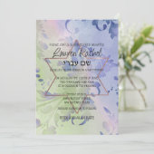 Bat Mitzvah Delicate Floral Watercolor Design Einladung (Stehend Vorderseite)