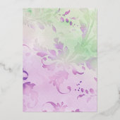 Bat Mitzvah Delicate Floral Watercolor Design Folieneinladung (Rückseite)