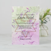 Bat Mitzvah Delicate Floral Watercolor Design Folieneinladung (Stehend vorne)