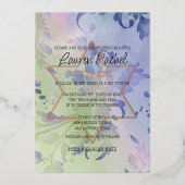 Bat Mitzvah Delicate Floral Watercolor Design Folieneinladung (Vorderseite)