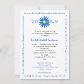 Bat Mitzvah Delightful Daisy Message Text Blau Einladung (Vorderseite)