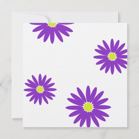 Bat Mitzvah Delightful Daisy Message Text Lila Einladung (Rückseite)