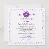 Bat Mitzvah Delightful Daisy Message Text Lila Einladung (Vorderseite)