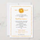 Bat Mitzvah Delightful Daisy Message Text Orange Einladung (Vorderseite)