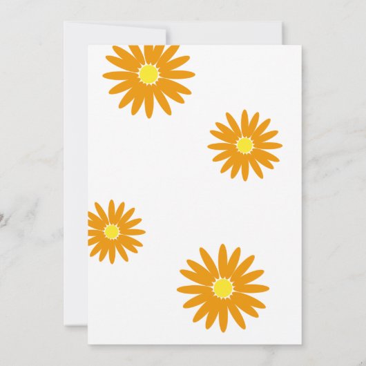 Bat Mitzvah Delightful Daisy Message Text Orange Einladung (Rückseite)