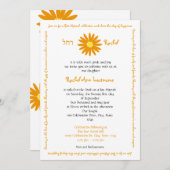 Bat Mitzvah Delightful Daisy Message Text Orange Einladung (Vorne/Hinten)