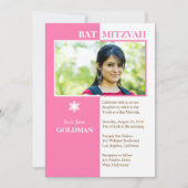 Bat Mitzvah Einladung (Vorderseite)