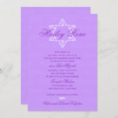 Bat Mitzvah Einladung Hailey mit Damask Lila (Vorne/Hinten)
