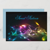 Bat Mitzvah Einladung, helle Neonleuchten Einladung (Vorne/Hinten)