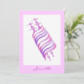Bat Mitzvah Einladung Jenna Alli Pink Torah (Stehend Vorderseite)