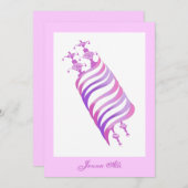 Bat Mitzvah Einladung Jenna Alli Pink Torah (Vorne/Hinten)