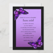 Bat Mitzvah Einladung Lila Schmetterling (Vorderseite)