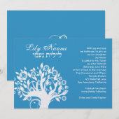 Bat Mitzvah Einladung Lily Naomi Tree Blue (Vorne/Hinten)