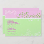 Bat Mitzvah Einladung Marielle Hebrew Green (Vorne/Hinten)