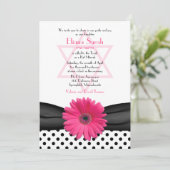 Bat Mitzvah Einladung | Pink Daisy Polka Dot (Stehend Vorderseite)