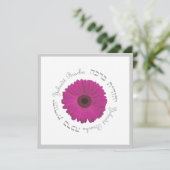 Bat Mitzvah Einladung Sophie Silver Pink Daisy (Stehend Vorderseite)