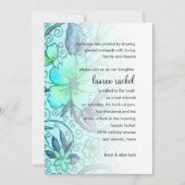 Bat Mitzvah Einladung Sweet Floral Blue (Vorderseite)