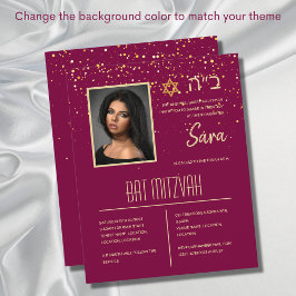 BAT MITZVAH Einladungen Jüdische Foto-Karten Elega