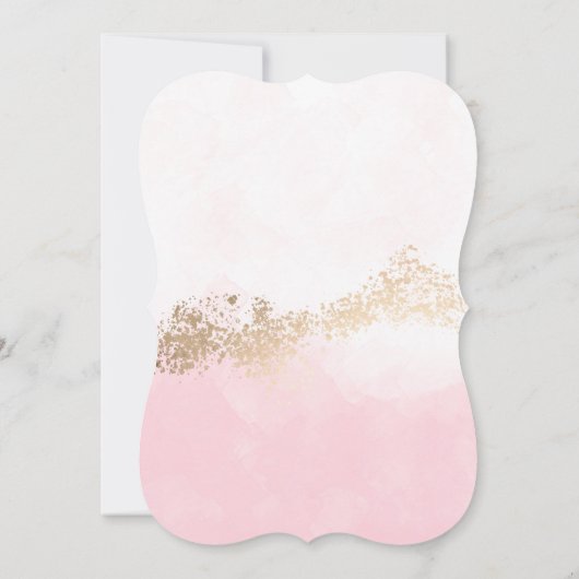 Bat Mitzvah Einladungen | Rosa und goldener Glitze (Rückseite)