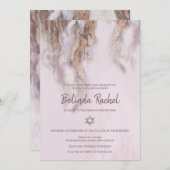 Bat Mitzvah Einladungen| Rose Gold Einladung (Vorne/Hinten)