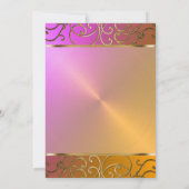 Bat Mitzvah Elegant Orange Pink Gold Filigree Einladung (Rückseite)