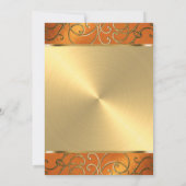 Bat Mitzvah Elegant Orange und Gold Filigree Einladung (Rückseite)