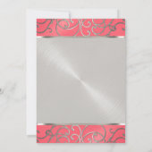 Bat Mitzvah Elegant Rosa und Silver Filigree Einladung (Rückseite)