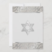 Bat Mitzvah Elegant Silver Filigree Einladung (Rückseite)