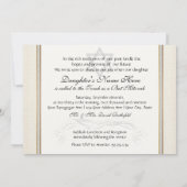 Bat Mitzvah - Eleganter Leaf Damaskus Barock Einladung (Rückseite)