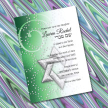 Bat Mitzvah Emerald Green Shimmer Star von David