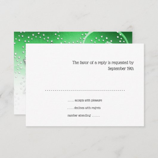 Bat Mitzvah Emerald Star der David RSVP-Karte RSVP Karte (Vorne/Hinten)