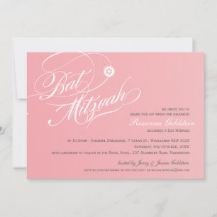 BAT MITZVAH ERSUCHT stylische Typografie ombre pin Einladung