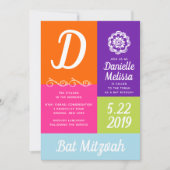 Bat Mitzvah Farbblockeinladung Einladung (Vorderseite)