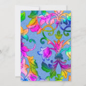 Bat Mitzvah farbenfroh gestrichen Damaskus Blau Einladung (Rückseite)