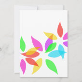 Bat Mitzvah farbenfrohe Petals über Star Einladung (Rückseite)