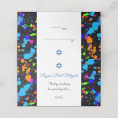 Bat Mitzvah, farbenfroher Paint-Spritzer, kundensp Platzkarte (Außenseite Aufgefaltet)