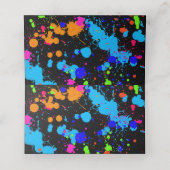 Bat Mitzvah, farbenfroher Paint-Spritzer, kundensp Platzkarte (Innenseite Aufgefaltet)