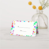 Bat Mitzvah, farbenfroher Paint-Spritzer, kundensp Platzkarte (Rückseite)