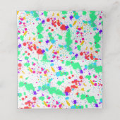 Bat Mitzvah, farbenfroher Paint-Spritzer, kundensp Platzkarte (Innenseite Aufgefaltet)