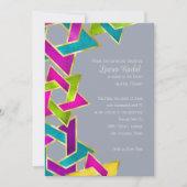 Bat Mitzvah farbenfroher Star von David auf jeder Einladung (Vorderseite)