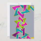 Bat Mitzvah farbenfroher Star von David auf jeder Einladung (Rückseite)