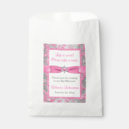 Bat Mitzvah Favor Bag | Winter Wonderland Pink Geschenktütchen